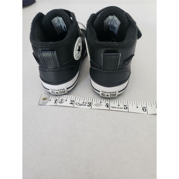 Converse All Star Leather High Top Black Infant Sneakers Shoes Size 9 - Picture 10 of 11